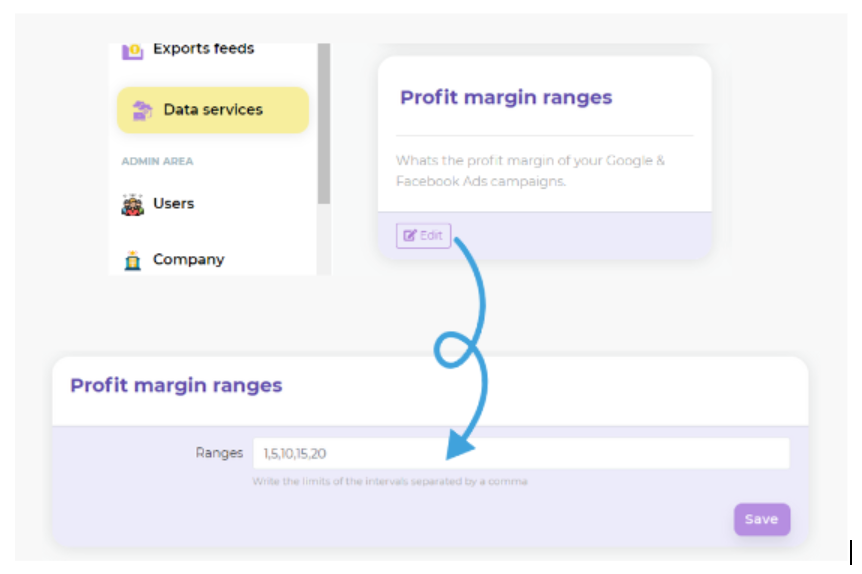 Setting profit margin ranges in TRUDA software | TRUDA.IO